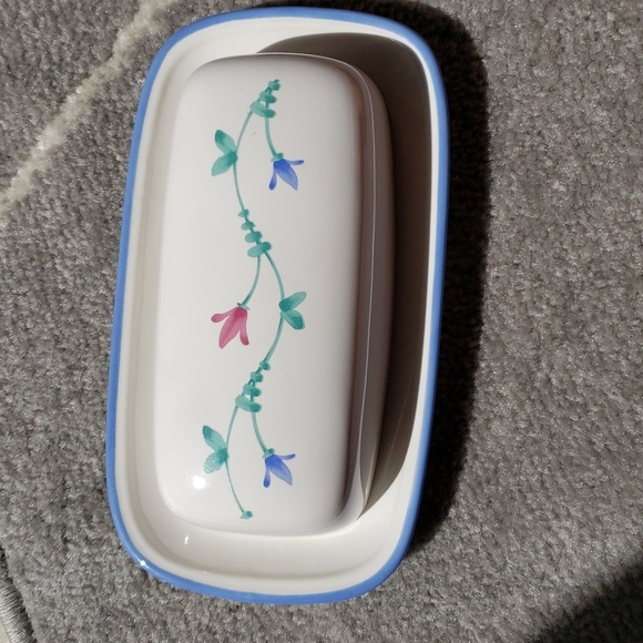 Vintage Savior Vivre Butter Dish Portofino Blue - Made in Thailand